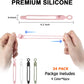 Nearockle 24Pcs Silicone Cable Straps Cord Organizer for Bundling Earphone, Phone Charger, Computer Cords, Reusable Cable Ties Wire Organizer in Home,Office,Kitchen,School (4 Colors)