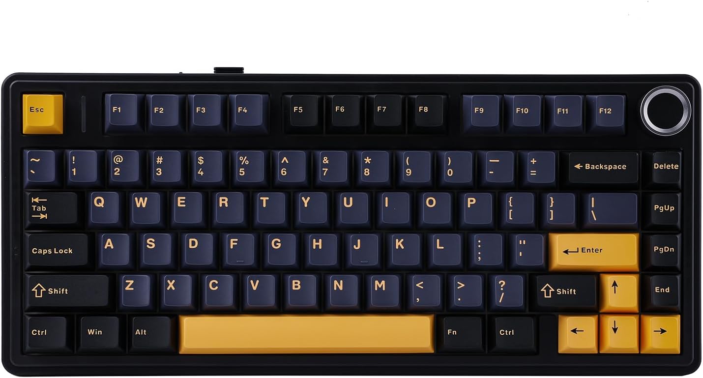 EPOMAKER x Aula F75 Gasket Mechanical Keyboard, 75% Wireless Hot Swappable Gaming Keyboard with Five-Layer Padding&Knob, Bluetooth/2.4GHz/USB-C, RGB (Black, LEOBOG Reaper Switch)
