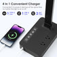 Infiway Desk Lamp with USB Charging Port: LED Desk Lamps for Home Office - 1 USB-A, 1 Type-C Charging Port, 2 AC Power Outlets, Touch Control Dimmable 5 Color 5 Brightness, Night Light(Black)