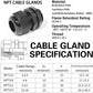 PENGLIN Cable Glands 3/8" NPT Nylon Cable Connector, Strain Relief Cord Connector, IP68 Waterproof Adjustable Locknut(3/8 Inch (20 Pack))