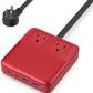 USB C Charger Block,135W GaN IV Fast Charging Station Hub,6-in-1 USB C Power Strip with Flat Plug and 5ft Cord,2 AC,2 USB A,2 USB C,PD 65W Laptop Charger for MacBook Air/Pro,iPhone16/15,Samsung-Red