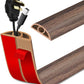 Floor Cord Cover Self Adhesive Cord Hider Floor Extension Cord Covers for Floor Power Cord Protector Cable Management Prevent Cable Trips Cable Cavity 0.32" W x 0.32" H (Smoked Brown Wood, 20Ft)