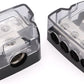 4 Way Power Distribution Block 1x 0/2/4 Gauge in 4X 4/8/10 Gauge Out Nickel Plated Car Audio Splitter Amp Distribution Connecting Block,2Pcs