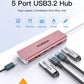 USB C Hub, 10Gbps USB 3.1 Adapter for MacBook, with 100W PD Charging, 2 USB C 3.1 10Gbps and 2 USB A 3.1 Data Ports, Compatible with Surface, XPS, Samsung, Dell and More (Rose Gold)