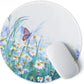 ITNRSIIET Round Mouse Pad with Stitched Edge Premium-Textured Waterproof Non-Slip Rubber Base Desktop Protection Mat Diameter 8.7 inches, Butterfly Chrysanthemum
