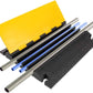 Pyle Hose & Cable Protection Ramp - Extra Heavy Duty Four Channel Extra Large Opening for Water Hose Car Truck Pedestrian Ramp Supports 55000 Lbs, Flip-Open Cover, 31.5” x 23.2” x 3.14” PCBLCO108
