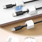 Maveek Magnetic Cable Clips, 5 Pack Square Cord Organizer with Magnets and Metal Plates, Silicone Cable Holders for USB C, HDMI, Ethernet, Charging Cords – Desk, Wall, Office & Car Use (White)