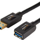Amazon Basics 2-Pack USB-A 3.0 Extension Cable, 4.8Gbps High-Speed, Male to Female Gold-Plated Connectors, 6 Foot, Black
