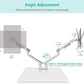 WALI Dual Monitor Stand White Monitor Arms for 2 Monitors, Mechanical Spring Tension Indicator Fully Adjustable Bracket, Up to 32 inch, 22lbs Weight Capacity (MATI002-W), White