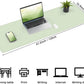Leather Desk pad Protector, Large Desk mat with Natural Cork & PU Leather,Mouse pad,Non-Slip Office Desk Mat,Waterproof Desk Writing Pad for Office and Home (47in*17in, Light Green)