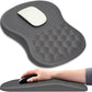 Hokafenle Ergonomic Mouse Pad Wrist Support with Massage Design, Wrist Rest Pain Relief Mousepad with Memory Foam&Non-Slip PU Base, Mouse Pads for Wireless Mouse & Desk (12x8 inch,Light Grey)