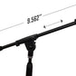 AxcessAbles Low-Profile Microphone Tripod Stand with Boom Arm | Adjustable Height Short Floor Mic Stand with Boom | Kick Drum Mike Stands |Guitar Amp Stands (2-Pack)