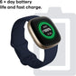 Fitbit Versa 3 Health & Fitness Smartwatch with GPS, 24/7 Heart Rate, Alexa Built-in, 6+ Days Battery, Midnight Blue/Gold, One Size (S & L Bands Included)
