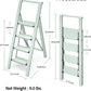 Taranta 4 Step Ladder, Lightweight Aluminum Step Stool with Convenient Handgrip, Folding Ladder with Anti-Slip Pedals, 330lbs Capacity Stepladder for Home, Office, Kitchen - Fairyland Green