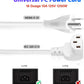 Adoreen 10 Ft Computer TV Replacement Power Cord White, 90 Degree Angled L-Shaped 18AWG 3-Prong AC Universal Power Supply Cable NEMA 5-15P to IEC 320 C13 for Printer, PC, Monitor TV LCD, ETL+Ties