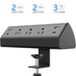 Jgstkcity Desk Clamp Power Strip,40W Total Fast Charging Station,2 PD 20W USB C Ports,Desk Edge Mount Surge Protector for Home, Office,3 Outlets,Fit 1.96" Tabletop Edge,ETL Listed