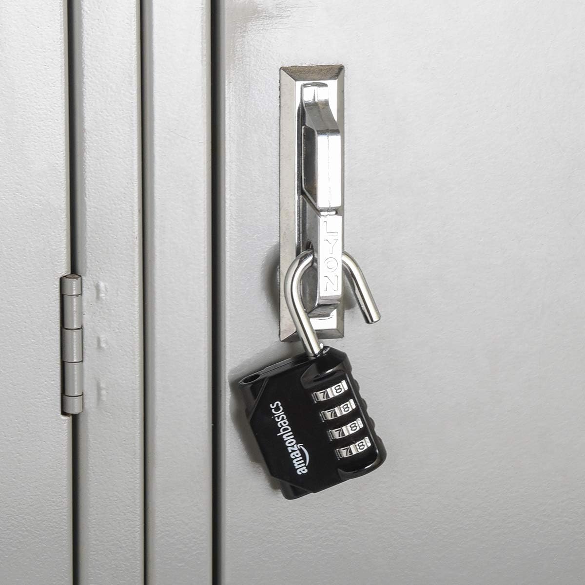 Amazon Basics 4-Digit Combination Lock for Gym and Sports, 2-Pack, Black