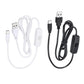 MECCANIXITY USB Cable with 501 ON/Off Switch, USB Male to USB Type C Male Power Cable 100cm for LED Desk Lamp LED Strip Black White 1 Set