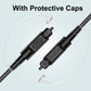 EMK Digital Optical Audio Cable [6 Feet/2M] - Slim Nylon Braided Toslink Fiber Optic Cable for Sound Bar, TV, Home Theater, PS4, Xbox, Blu-Ray Player & More - High-Speed SPDIF (Black1)