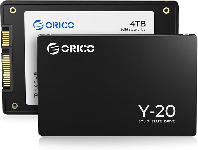 ORICO 4TB SATA SSD 2.5 Inch Internal Solid State Drive, Read Speed up to 500MB/s, SATA III 6Gbps for Desktop Laptop NAS DIY External Drive - Y20