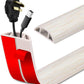 Floor Cord Cover Self Adhesive Cord Hider Floor Extension Cord Covers for Floor Power Cord Protector Cable Management Prevent Cable Trips Cable Cavity 0.51" W x 0.31" H (Beige Wood, 10Ft)