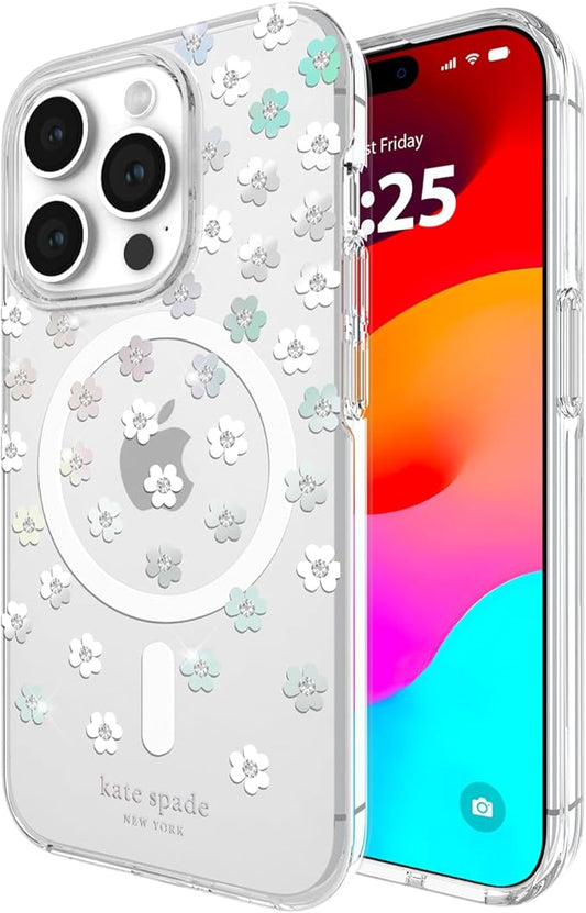 kate spade new york iPhone 15 Pro Case, Compatible with MagSafe - Scattered Flowers