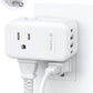 TROND Outlet Extender with 360 Rotating Plug, 3 AC Outlet Splitter with PD 20W USB C Charger, USB Wall Plug Adapter, A Small Charging Station for Kitchen Bathroom Cruise Ship Travel Essentials