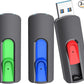 RAOYI 3 Pack 128GB USB 3.1 Flash Drive, High Speed Renewed Colorful Thumb Drive Slide Retractable USB Stick Portable Memory Stick with Lanyard Hole (Green, Red, Blue)