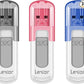 Lexar 32GB 3-Pack JumpDrive V100 USB 3.2 Gen 1 Flash Drive for Storage Expansion and Backup, Up To 100MB/s Read, Gray, Pink, Blue (LJDV100032G-B3NNU)
