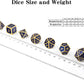 DnDnD Heavy Polyhedral Metal Dice Set with Metal Box, 7-die Shiny Blue Surface with Golden Number for RPG,Dungeons and Dragons,Pathfinder,Shadowrun,D&D,Role Palying Game and Math Teaching