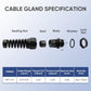 Strain Relief Cord Connector,LISTENJIALE 10Pcs NPT 3/8" Waterproof Cable Gland Flex Spiral Strain Relief Adjustable 5-10mm Cable Connector Nylon Joint with Gaskets(Black)