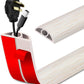 Floor Cord Cover Self Adhesive Cord Hider Floor Extension Cord Covers for Floor Power Cord Protector Cable Management Prevent Cable Trips Cable Cavity 0.32" W x 0.32" H (Beige Wood, 20Ft)