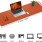 Large Desk Mat -47.2" x 17" Leather Desk Pad Protector with Natural Cork & PU Leather, Non-Slip Office Desk Mat, Double-Sided Mouse Pad, Waterproof Large Desk Pad for Office&Home (Orange)…