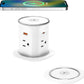 Jgstkcity Pop Up Outlet for Countertop 3.15-inch Desk Wire Hole Insert,9-in-1 Power Strip with 15W Wireless Charger,4 Outlets 4 USB Ports,15Amp Tamper Resistant Receptacle, ETL Listed