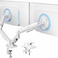 VIVO Dual Monitor up to 32 inches and 19.8 lbs per Screen, Mechanical Arm Desk Mount, Articulating Counterbalance, VESA Stand, Classic, White STAND-V002OW