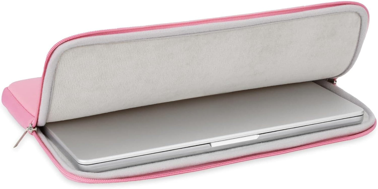 RAINYEAR 16 Inch Laptop Sleeve Protective Soft Case Padded Zipper Cover Specially Compatible with 16" MacBook Pro/Max M1 M2 M3 M4 A2141 A2485 A2780 A2991 A3403 A3186 (Pink, Upgraded Version)