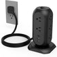 TESSAN Surge Protector Power Strip Tower with 3 USB Ports 11 Outlets, 1875W/15A, Black Extension Cord 6 Feet, 1050J Protection Desktop Charging Station for Office School Dorm Room Essentials