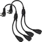 Power Cord Extension Y Splitter - 1 to 2 Way Outlet Adapter NEMA 5-15P 90-Degree Flat Plug to 2 X NEMA 5-15R with SJT 16AWG 3-Prong Cable Wire Extender Space Saver for Home Office Appliance 2-Pack