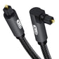 EMK 90 Degree Toslink Optical Cable 360 Degree Free-Rotating Plug Fiber Optic Cable S/PDIF Toslink Male to Male for Home Theater, Sound Bar, TV, PS4, Xbox,Grey (6.6ft/2m)