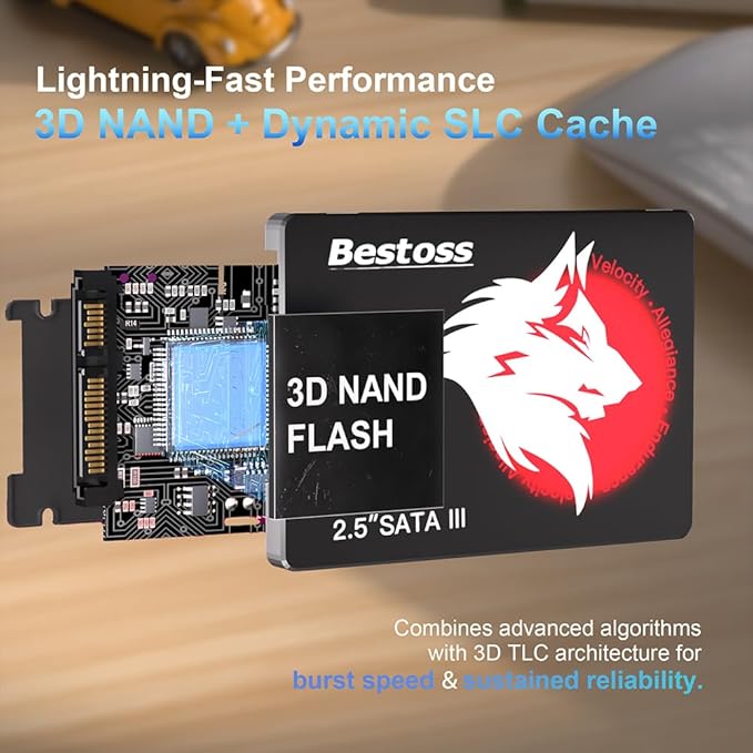 2.5 Inch SSD 240GB Internal Hard Drive for Pc or Laptop, SATA III 6Gb/s, Internal State Drive, Up to 550MB/s, Computer Storage Upgrade for Office, Students, Home Entertainment
