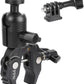 Aluminum Alloy Super Clamp Camera Mount with 360° Ball Head for Bike/Motorcycle Handlebar Pole Tripod Rod 0.5-2.0" Diameter, Compatible with GoPro, Insta360 X5 X4, DJI Osmo Action 5 Pro, Pocket 3