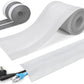 Floor Cable Covers - 10ft Oxford Fabric Cord Protector with Adhesive Hook & Loop,Waterproof Wire Storage Sleeve for Any Floor Surface,Durable Cable Management to Prevent Tripping Hazards (White, 10ft)