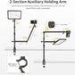 PICTRON LS11 Camera Mount Desk Stand with Auxiliary Holding Arm, Flexible Overhead Camera Webcam Table C-Clamp Multi Stand for Photography Videography Live Stream
