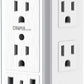 USB Wall Charger Surge Protector, Super Electro 6 Outlet Extender with 3 USB Charging Ports (5V 3.4A Total) and Night Light, 3-Sided 1500J Multi Plug Wall Outlet for Home, Office, ETL Listed
