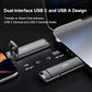 SSK 512GB Dual USB C Flash Drive, 2-in-1 Type C+USB A 3.2 Gen2 External Solid State Thumb Drive,Speed Up to 550MB/s Memory Stick Data Storage for iPhone 15/16/17/Android Phone/Tablet/MacBook/Windows