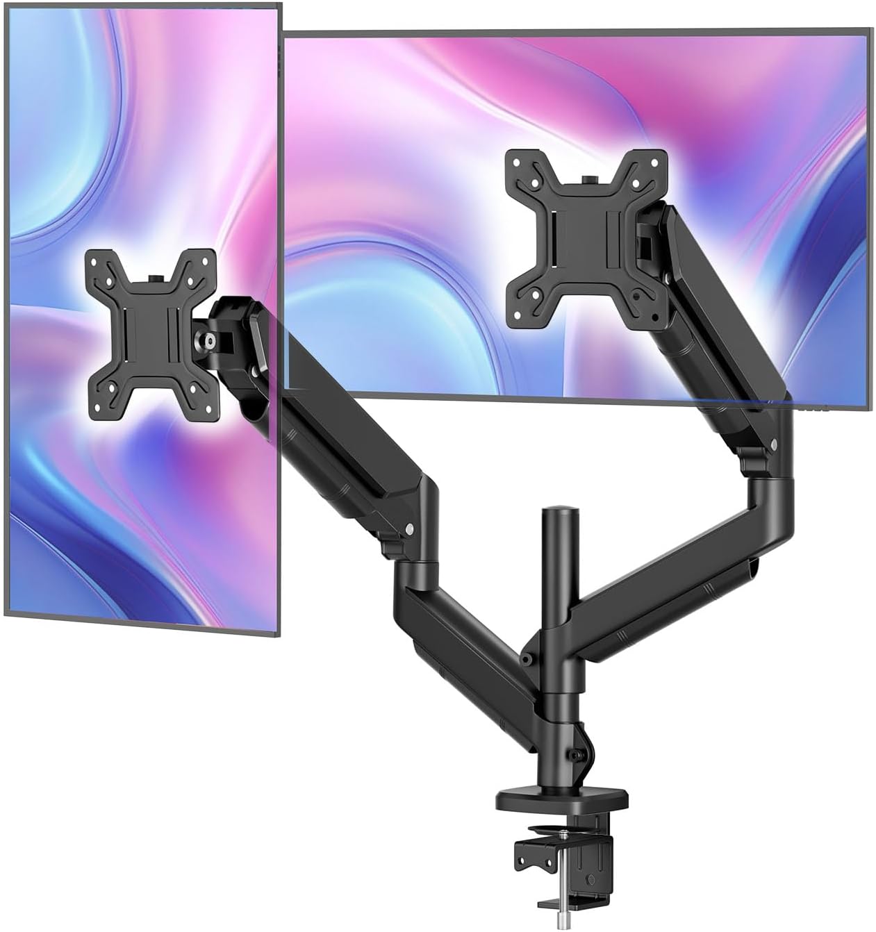 Simple Trending Dual Monitor Stand for 17-32 inch Computer Screens, Computer Stand, Adjustable Stand for 2 Monitors Holds up to 20 lbs, Black