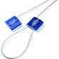 100 Blue Steel Cable Seals with Barcode - High Security Numbered Truck Seals - Anti-Tamper Pull Tite Self-Locking Safety Ties - ISO 17712
