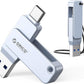 ORICO USB-Cand USB-A Flash Drive 150MB/S Metal Housing Swivel Design Support OTG Function 2 in 1 PenDrive 32GB for USB C and USB A Devices -EB05 BL