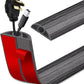Floor Cord Cover Self Adhesive Cord Hider Floor Extension Cord Covers for Floor Power Cord Protector Cable Management Prevent Cable Trips Cable Cavity 0.32" W x 0.32" H (Deep Grey Wood, 3.3Ft)