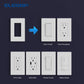 ELEGRP Matte White 1-Gang Screwless Decorative Wall Plates, Standard Size Unbreakable Thermoplastic Faceplate Cover for Decorator Receptacle Outlet Switch, UL Listed (100 Pack)